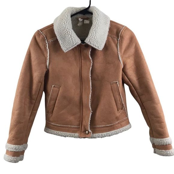 H&M | Jackets & Coats | Hm Divided Sherpa Lined Faux Suede Jacket ...